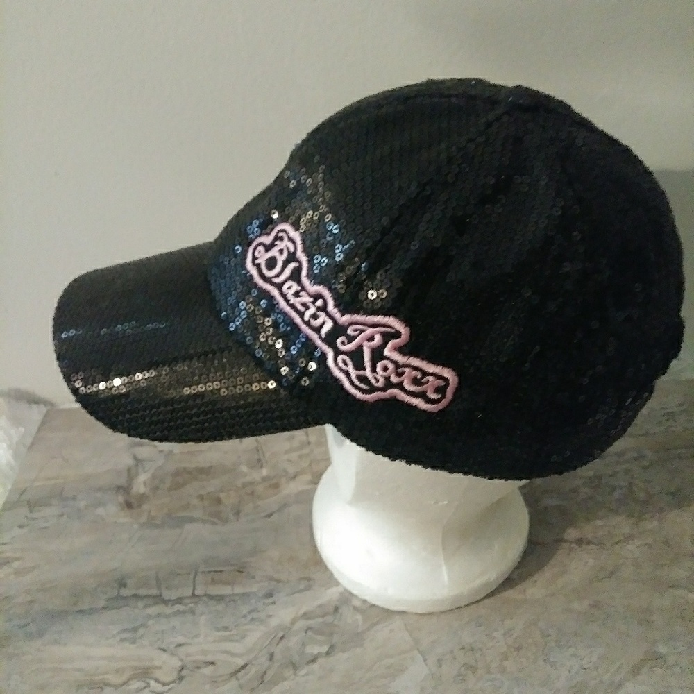Blazin Roxx Black Sequins Hat Cap